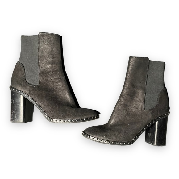 Rag and Bone Chelsea Boot Bootie Romi Black Suede High Heel 38.5 Size 8 - Picture 4 of 9